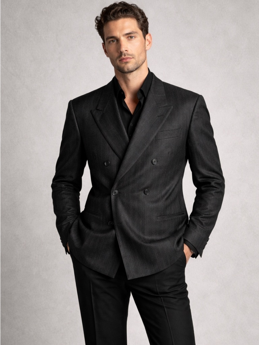 Yves Saint Laurent Men's Olive Green Wool Cashmere Blazer Single-Breasted 42R